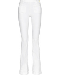 Frame Le High Patch Pocket Flared Jeans White