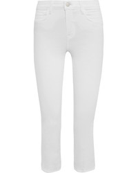 L'Agence Serena Cropped High Rise Flared Jeans White