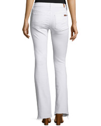 7 For All Mankind Tailorless Boot Cut Jeans Wreleased Hem White