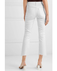 Mother The Insider Frayed Cropped High Rise Flared Jeans