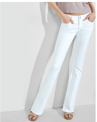 Express White Low Rise Stretch Barely Boot Jeans