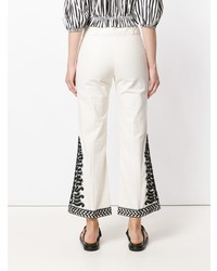 Tory Burch Embroidered Flared Trousers