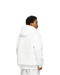 adidas x IVY PARK White Sherpa And Canvas Half Zip Jacket