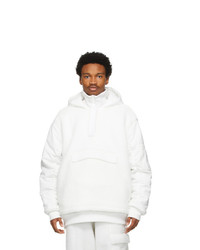 adidas x IVY PARK White Sherpa And Canvas Half Zip Jacket