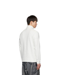 MONCLER GRENOBLE White Fleece Half Zip Sweater