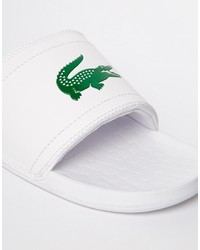 lacoste fraisier croc sliders in white