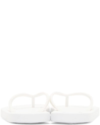 Rick Owens Milk White Perforated Flat Sandals