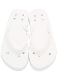 Rick Owens Milk White Perforated Flat Sandals