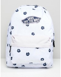 White Floral Backpack