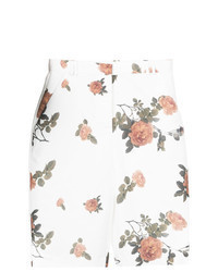 White Floral Bermuda Shorts