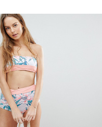 South Beach Bandeau Tropical Print Bikini Top