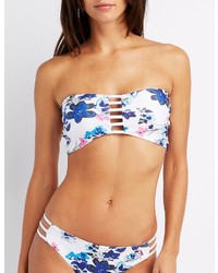 Charlotte Russe Floral Caged Strapless Bikini Top