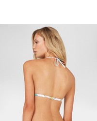 MinkPink Floral High Neck Halter Bikini Swim Top White Made By Resort