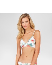 MinkPink Floral Lace Up Midi Bikini Swim Top White Made By Resort