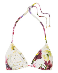 Dolce & Gabbana Floral Print Triangle Bikini Top