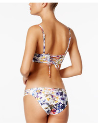 Rachel Roy Rachel Greenhouse Underwire Lace Up Bikini Top Swimsuit