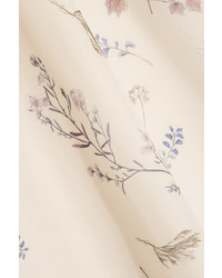 Rachel Zoe Callahan Cold Shoulder Floral Print Silk Chiffon Blouse Ivory