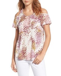 Lucky Brand Cold Shoulder Floral Top