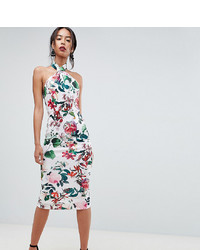 Asos Tall Asos Design Tall Floral Halter Neck Midi Dress