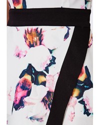 Missguided Crepe Origami Bodycon Dress White Floral