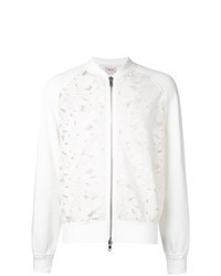 White Floral Bomber Jacket