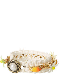 Betsey Johnson Summer Of Love Daisy Multi Fabric Wrap Bracelet