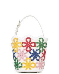 White Floral Bucket Bag