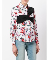 MSGM Floral Print Strap Shirt