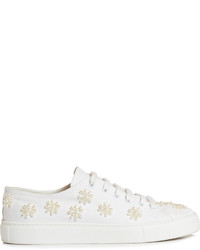 Simone Rocha Floral Embellished Canvas Low Top Trainers