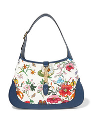 White Floral Canvas Tote Bag