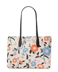 kate spade new york All Day Floral Garden Print Pvc Tote Pouch In Parcht Multi At Nordstrom