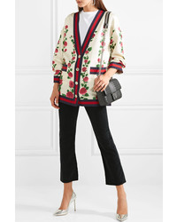 Gucci Med Floral Print Silk Satin Cardigan