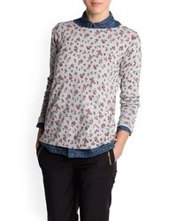 Mango Outlet Floral Print Sweater