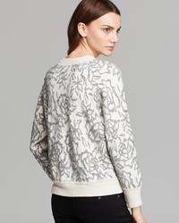 Rebecca Taylor Sweater Floral Jacquard Pullover