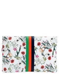 Clare Vivier Clare V Floral Leather Foldover Clutch White
