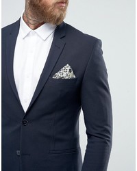 Asos Pocket Square With Floral Design In Cotton