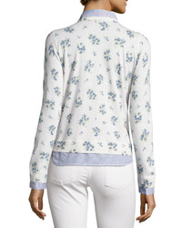 Joie Rika J Layered Floral Print Sweater White