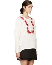Giambattista Valli White And Red Floral Sweatshirt