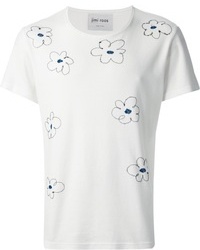 White Floral Crew-neck T-shirt