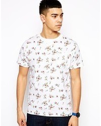 Bellfield T Shirt With Floral Print White