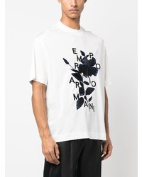 Emporio Armani Floral Embroidery T Shirt