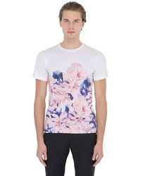 Floral Printed Cotton Jersey T Shirt