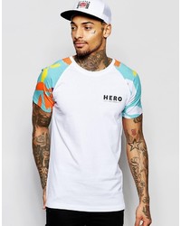 Hero's Heroine Heros Heroine Raglan T Shirt With Floral Sleeves
