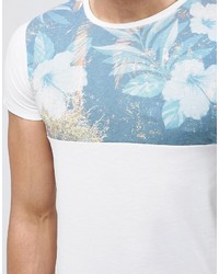 Jack and Jones Jack Jones T Shirt With Floral Panel