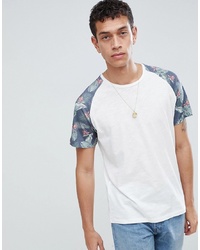Jack & Jones Originals T Shirt With Floral Raglan Sleeve