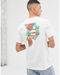 Primitive Primtiive T Shirt With Large Floral Logo Back Print In White
