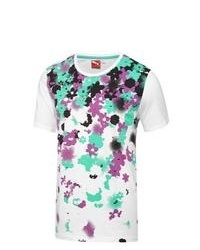 Puma Floral Print T Shirt White