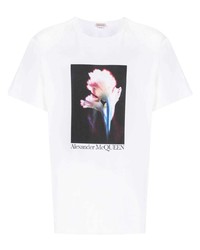 Alexander McQueen Solard Floral Print Cotton T Shirt