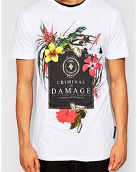 Criminal Damage T Shirt With Floral Print