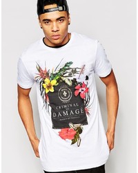 Criminal Damage T Shirt With Floral Print